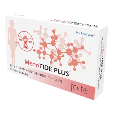 New Updated Peptide Bioregulator MenoTIDE PLUS forte for women's health, designed to Support your Wellness during Perimenopause, Menopause and Postmenopause loading=